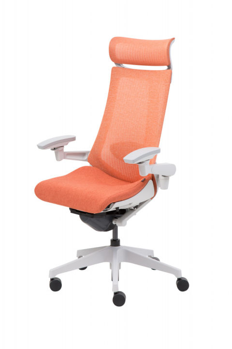 modernform-เก้าอี้ทำงานแบรนด์-itoki-รุ่น-act-พนักพิงสูงมีที่พิงศรีษะขาสีเทาแขนปรับได้