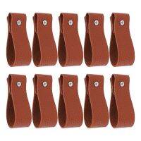 10Pcs Wall Hooks,PU Leather Curtain Rod Holder, Leather Hanging Bracket DIY Hook Wall Boho