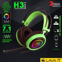 สินค้าขายดี!!! EGA TYPE H3 Gaming Headset Green 7.1 Virtual Surround หูฟังเกมมิ่ง ไฟ RGB สีเขียว ที่ชาร์จ แท็บเล็ต ไร้สาย เสียง หูฟัง เคส ลำโพง Wireless Bluetooth โทรศัพท์ USB ปลั๊ก เมาท์ HDMI สายคอมพิวเตอร์