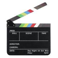 【100%-New】 MINIFOCUS Clapboard แห้งปกภาพยนตร์กรรมการภาพยนตร์กระดานชนวนเป็นบอร์ด9.6*11.7 "ด้วยแท่งสีขาว/ดำ