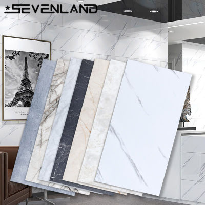 Sevenland Self adhesive PVC Waterproof Marble Pattern Wallpaper Wall Stickers Floor Sticker Home Decor Living Room Bedroom Bathroom