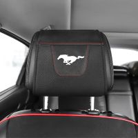 1pc Pu Leather Car Headrest Protector Case Car Headrest Cover For Ford Mustang