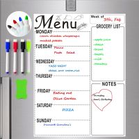 A4 Magnetic Refrigerator Whiteboard Weekly Menu Planner Grocery Shopping List Dry-Erase Meal Board for Kitchen Fridge Notepad Note Books Pads