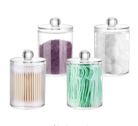 Ball Pad Transparent Plastic Dustproof Box Cotton Swab Storage Tank Cotton Ball Can Storage Box