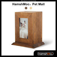 HamshMoc ไม้ Pet Cremation กล่องส่วนบุคคล Pet Ashes Photo Urn แก้ว Pet Photo Frame Keepsake Memory Box สำหรับสุนัขหรือแมว Ashes