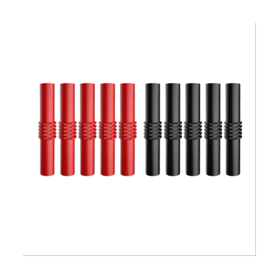 P7023 10Pcs/Lot Extension Insulated PVC 4mm Banana Plug Socket Female to Female Adapter Coupler Connector Red Black
