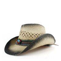 Fatto A Mano Tessuto Di Paglia Degli Uomini E Donne Hollow Occidentale Cappello Da Cowboy A Signora Papà Sombrero Hombre Cowgirl Jazz Caps Testa Di Toro Dimensione Del Gruppo 56-58 CENTIMETRI