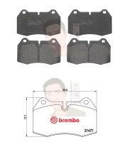 P06 018B ผ้าเบรก F (แท้ BREMBO รุ่น Black) HONDA อินเทกร้า Integra DC5 2.0 Type-R ปี2001-&amp;gt;