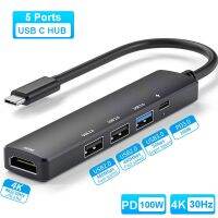 USB 3.0 HUB PD 100W 4K 30Hz USB C HUB Multi USB Splitter Power Adapter USB 3.0 beberapa Expander untuk HUAWEI Xiaomi Macbook