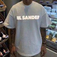 JIL SANDER รุ่นที่ถูกต้องแขนสั้นหลวมผ้าฝ้ายขนาดใหญ่พิมพ์ลายรูปนกแบบมืออาชีพ