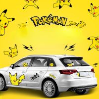 ☬ Waterproof Pikachu Car Sticker Anime pokemon Monster Decal for Helmet and Laptop Cartoon Scratch Cover and Car Decoration