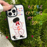 《KIKI》CASE.TIFY Acrylic Dancing Boy Phone case for iphone 14 14pro 14promax 13 13pro 13promax Cute cartoon Simple creativity phone case 12 12pro 12promax 11 case 2023 New Design HD transparent Phone case for girl man ins popular Side lettering