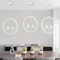 WhiteBlack Pendant Lights Indoor Balcony Loft Home Hanging Lighting Modern Kitchen Parlor Art Birds LED Pendant Lamps