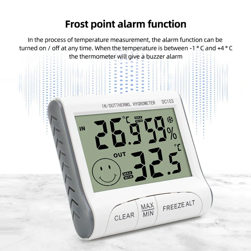 Digital LCD Thermometer Hygrometer Indoor Mini Temperature Humidity Meter  Sensor with Probe Weather Station Frost Point