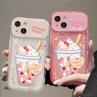 【สำหรับ iPhone】เคสโทรศัพท์ถ้วยชานมไอศกรีมน่ารัก for iPhone 14 ProMax 13Pro 12Pro 11Pro XSMax XR X 8 7 Plus เคสโทรศัพท์กันกระแทก เคสโทรศัพท์กระจกแต่งหน้า