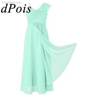 ۩♝◐ ocehrk Menina vestido longo de um ombro chiffon vestidos festa para o baile princesa pageant trajes desempenho dança lírica