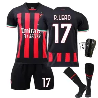 หมายเลข11 Zlatan Ibrahimovino. 9 Olivier Giroud A.C.S Milans Football Jerseys สำหรับเด็กหญิงเด็กชายและผู้ชายผู้หญิง2223บ้านใหม่หมายเลข17 Leonardo Bonucci No. 19 Theos Hernándezs ชุดอุปกรณ์ฟุตบอล0000