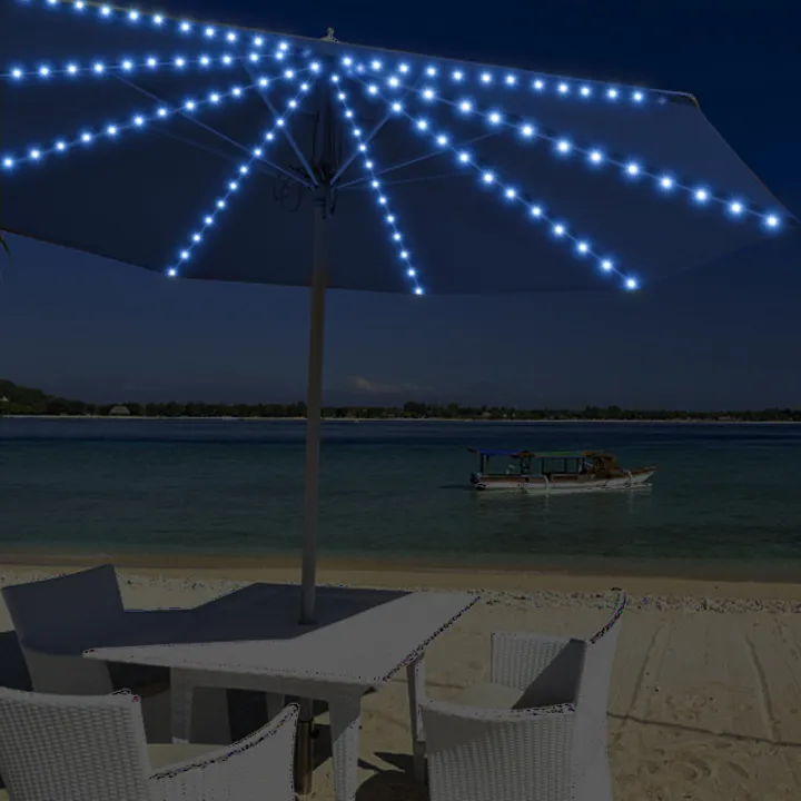 104 LED Solar Power Patio Umbrella Lights Outdoor Garden Parasol Fairy String Lamp IP65