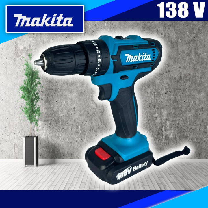 ส่งฟรี-makita-สว่านไร้สาย-สว่านกระแทก-แบต2ก้อน-สว่านแบตเตอรี่-สว่านไร้สาย-138v-3ระบบ-งานเทียบ-รับประกันสินค้า-1-ปี