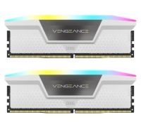 32GB (16GBx2) DDR5 6200MHz RAM (หน่วยความจำ) CORSAIR VENGEANCE RGB DDR5 (WHITE) (Black) (CMH32GX5M2B6200C36W)