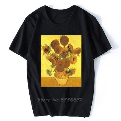 Vincent Van Gogh Famous Sunflowers Les Tournesols Artistic T Shirt Homme Jollypeach New White Casual Men Tshirt Large Size XS-4XL-5XL-6XL