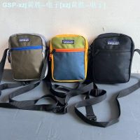 ◑ Patagonia Shoulder Bag Mens And Womens Messenger Bag Trendy Brand Ins Light Color Contrast Small Square Bag Street Versatile Commuting Mobile Phone Bag