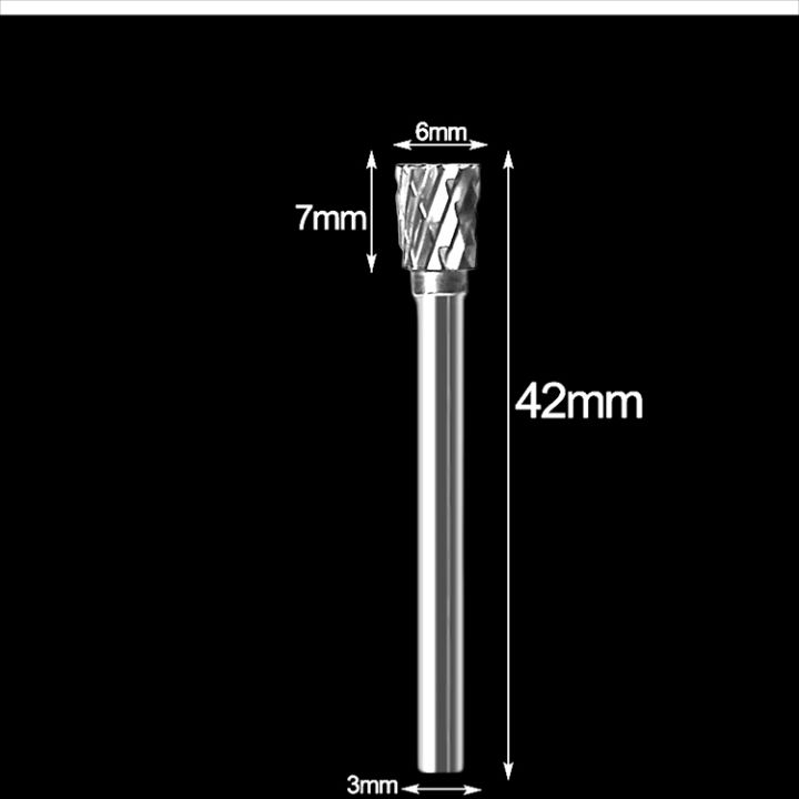 ข้อเสนอร้านค้าใหม่-10pcs-3-6mm-ซีเมนต์คาร์ไบด์เหล็กทังสเตนหัวเจียรไฟล์โรตารีหัวกัดกัดเหล็กทังสเตนหัวไม้แกะสลักหัวเจียรมีดแกะสลักราก-shank-tungsten-carbide-milling-cutter-rotary-hss-steel-cone-drill-se