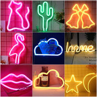 INS Style Lovely LED Wall Lamp Flamingo Cat Lip Star Cloud Night Light For Room Decor Wedding Bithday Bachelorette Party Gift