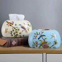 European Tissue Boxes Creative Tea Table Decoration Ceramic Crafts Paper Towel Canister Living Room Multi-functional Napkin Box Tissue Holders
