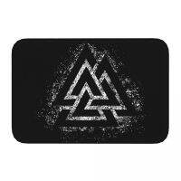 【cw】Vikings Non-slip Doormat Valknut Vintage Bath Kitchen Mat Outdoor Car Home Modern Decor