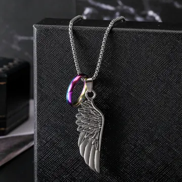 Mens sterling silver angel deals wing necklace