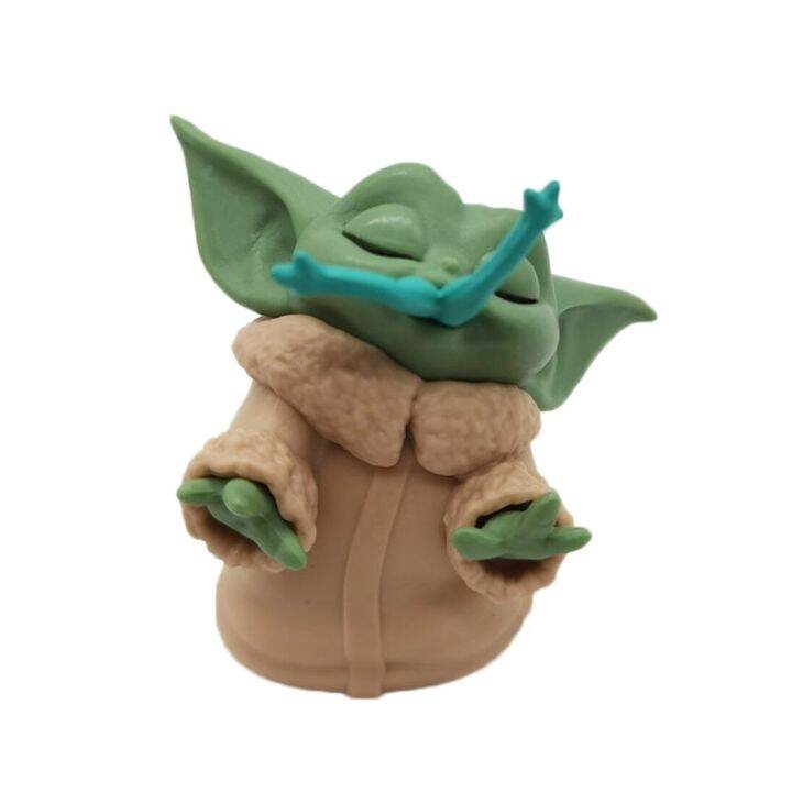 ทารก-yoda-grogu-กินกบโมเดลคอลเลกชันของเล่นการกระทำของเด็กโมเดล-yoda-ตุ๊กตาของเล่นวันเกิดสำหรับเด็ก-s