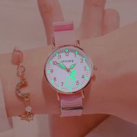 【Hot Sale】 Womens watch cute Mori college style Korean version primary and secondary school girls simple temperament fresh waterproof luminous