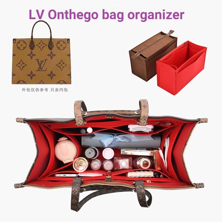 inner bag organiser insert for lv onthego PM MM GM tote otg in bag  organizer multi pocket compartment storage