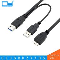 【DT】New Arrival USB 3.0 A Y USB 2.0 male to Micro B Power Data Cable For Mobile Hard Disk Drive Mobile HDD SSD 60cm  hot