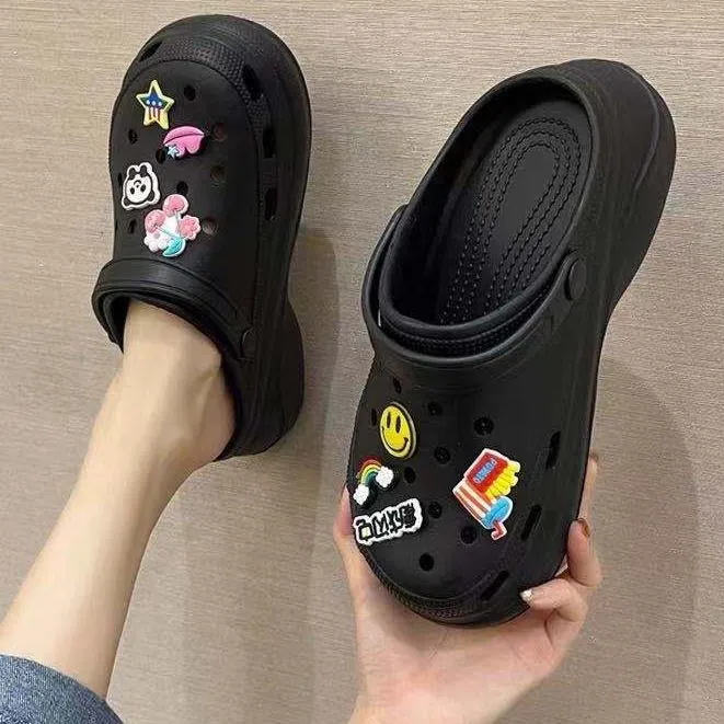 black crocs with designs