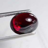 6.20 ct โกเมน (Garnet) สีแดงดำ ทรงไข่หลังเบี้ย หัวแหลม