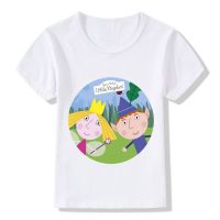 Children Summer Print Ben And Holly Kingdom Funny T-Shirt Kids Baby Cartoon Cute Clothes Boys Girls Short Sleeve Top Tee