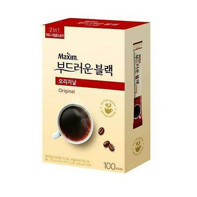 กาแฟเกาหลี maxim original soft black coffee mix 2in1 (1box =100Tซอง)กาแฟสุดฮิต อร่อย หอม กลมกล่มจากเกาหลี