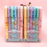 Sanrio เครื่องเขียนปากกาเน้นข้อความสองด้านลายการ์ตูนน่ารัก Pulpen Warna Warni เครื่องเขียนสำหรับนักเรียน6ชิ้นอุปกรณ์เครื่องเขียนสำนักงาน