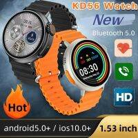 KD56 Smart Watch Ultra พร้อมไฟฉาย ผู้ช่วยเสียงในตัว ตรวจสอบอัตราการเต้นของหัวใจ Bluetooth Call Smart Sports Watch