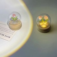 Mini Tulip Night Light Handmade DIY Material Cute Atmosphere Lamp Home Decor Birthday Gift For Girls Family Friends Christmas