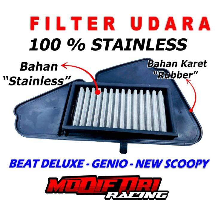 Genio Filter Udara Stainles Beat Deluxe Filter Udara Racing Stainles Beat Deluxe Lazada