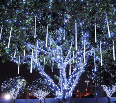 8PCSSET AC100-240V Christmas Decoration 11.02inch 20CM Meteor Tube LED Meteor Shower Rain Tubess Wedding Party Garden Light