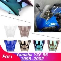 กระจกบังลมคาเฟ่มอเตอร์ไซค์เรเซอร์รถมอเตอร์ไซด์ที่เบนทางลมสำหรับยามาฮ่า YZF R6/YZFR6/YZF-R6 600 1998 1999 2000 2001 2002