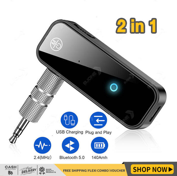 2 in 1 Wireless Bluetooth 5.0 Receiver Transmitter Adapter 3.5mm Jack