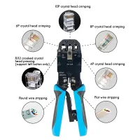 RJ45 Network Crimper 10P 8P 6P 4P Crimping Tools Stripper for RJ45 RJ11 RJ12 RJ50 Connector Ethernet Cable