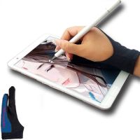 Sarung Tangan Artis Sarung Tangan Penolakan Telapak Tangan dengan Dua Jari untuk Gambar Tablet Kertas Sketsa Tampilan Lukisan Seni iPad Pensil Grafis