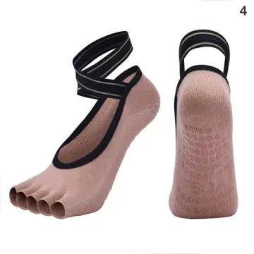 1pair New Cross Bandage Yoga Socks, Backless Women Five Toes