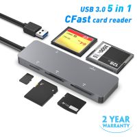 ☸☼ 5 in 1 USB 3.0 USB / Type-C Smart Card Reader for CFast/CF/XD/Secure Digital/TF Cardreaders Splitter Adapter Accessories